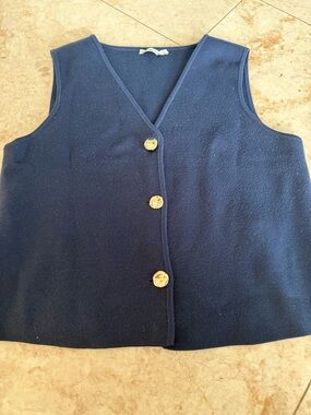 Abercrombie & Fitch Dark Navy Knit V-Neck Top